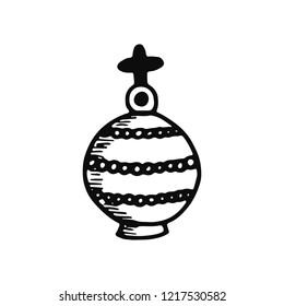 scepter of the king icon. sketch isolated object black.