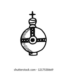 scepter of the king icon. sketch isolated object black.
