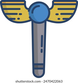 Ilustración vectorial de color lineal cetro