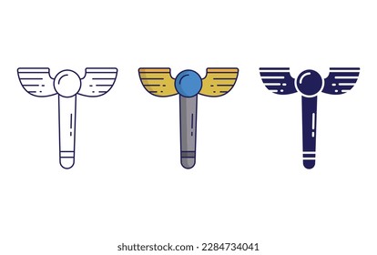 Scepter outline and solid vector icon