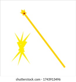 scepter and rays of god zeus mythology of Olympus, illustration for web and mobile design.