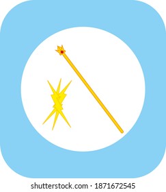 scepter and rays of god zeus mythology of Olympus, illustration for web and mobile design.
