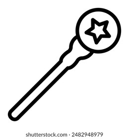 Scepter Vector Line Icon Design