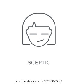 Sceptic linear icon. Sceptic concept stroke symbol design. Thin graphic elements vector illustration, outline pattern on a white background, eps 10.