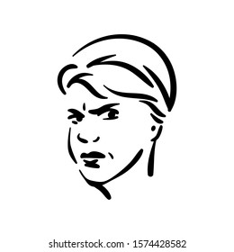 Sceptical face emotion icon on white background