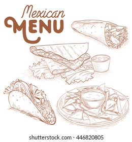 Scetch of mexican food