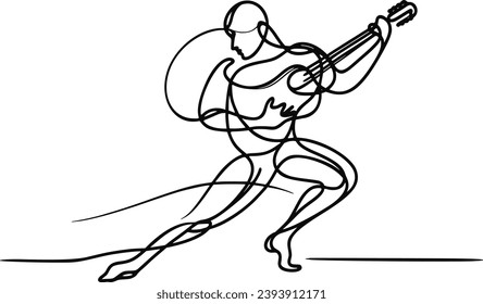 scetch vector line dance guitar