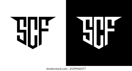 SCF letter logo design with white background in illustrator, vector logo modern alphabet font overlap style, calligraphy designs for logo, Poster, Invitation, etc.
