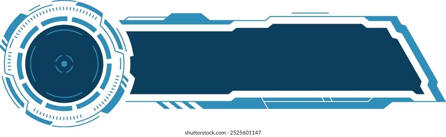 Banner de ficção científica. A interface da tecnologia futurista hud elemento isolado no fundo branco