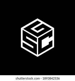 SCG letter logo design with black background in illustrator, cube logo, vector logo, modern alphabet font overlap style. calligraphy designs for logo, Poster, Invitation, etc.
