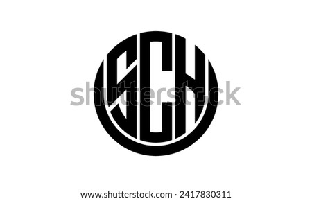 SCH initial letter geometric creative circle shape icon logo design vector. monogram, lettermark, circle, calligraphy, symbol, emblem, elegant, abstract, wordmark, sign, art, typography, icon, shape Stock foto © 
