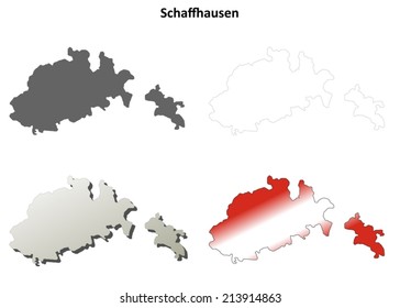 Schaffhausen blank detailed outline map set - vector version 