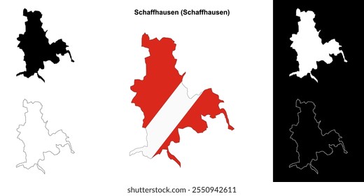 Schaffhausen blank outline map set