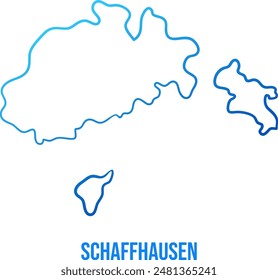 Schaffhausen Canton of Switzerland abstract smooth map with blue gradient and text title