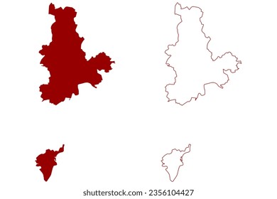 Schaffhausen District (Switzerland, Swiss Confederation, Canton of Schaffhausen or Schaffhouse) map vector illustration, scribble sketch Bezirk map