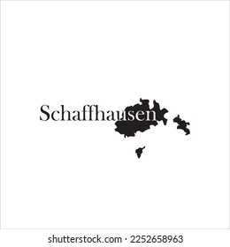Schaffhausen map and black lettering design on white background