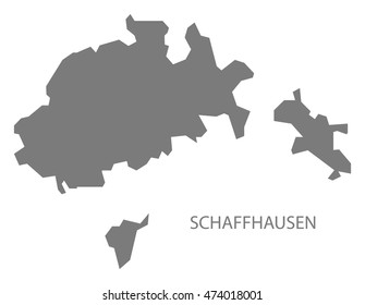 Schaffhausen Switzerland Map grey