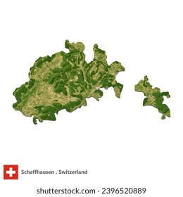 Schaffhausen,Canton of Switzerland Topographic Map (EPS)