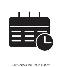 Schedule, appointment, deadline, and time management icon vector on white background