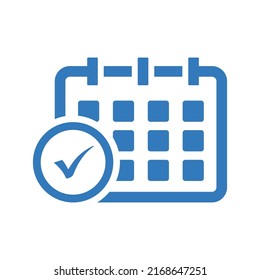 Schedule, appointment icon. Blue color design.