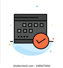 Schedule, Approved, Business, Calendar, Event, Plan, Planning Abstract Flat Color Icon Template