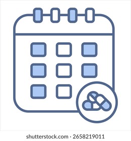 Agendar ilustração do vetor de ícone azul