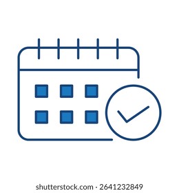 Schedule Blue Line Icon. Fitness, Health, Healthy Lifestyle, Wellbeing, Exercise, Health Care, Sport, Workout Editable Stroke Vector Illustration