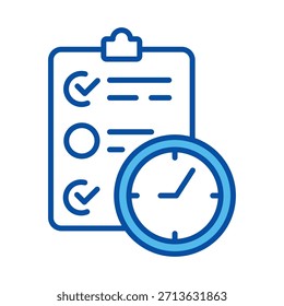 Horario En Estilo Azul, Ilustración vectorial