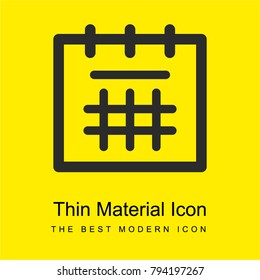 Schedule bright yellow material minimal icon or logo design