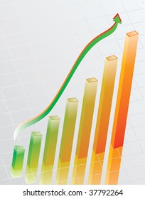 The schedule of business development. Vector illustration