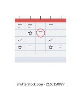 Schedule and calendar flat illustration.