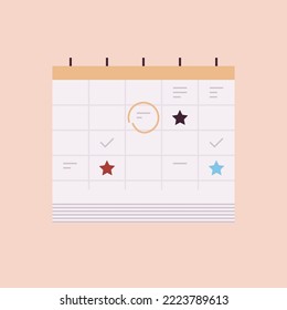 Schedule and calendar flat illustration.