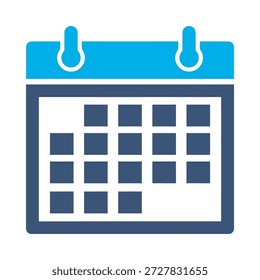 Icono de calendario calendario azul Vector plano diseño mes fecha símbolo hora Plan agenda agenda agenda organizador elemento gráfico signo
