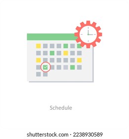 Schedule and calendar icon concept