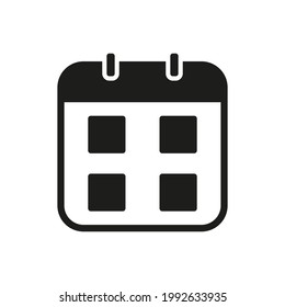 schedule calendar icon vector. black and white