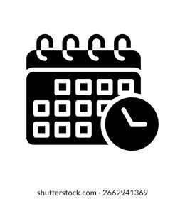 Ícone Vetor Do Calendário De Agendamento Do Conjunto De Linhas Do Business Management