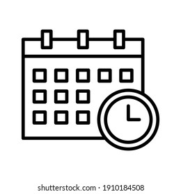 Schedule, Calendar icon vector image. Can also be used for project management. Suitable for use on web apps, mobile apps and print media.