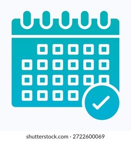 Planificar Calendario Vector Aislado Negro Icono de Estilo Sólido 