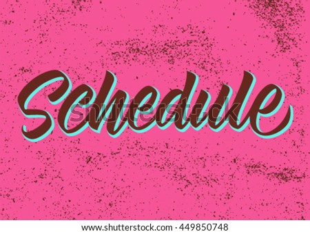schedule calligraphy handwritten word