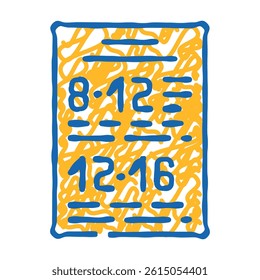 schedule of canteen work doodle icon sketch vector. schedule of canteen work sign. isolated symbol illustration