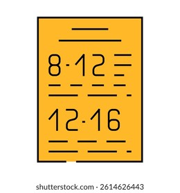 schedule of canteen work line icon vector. schedule of canteen work sign. isolated symbol illustration