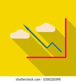 Schedule chart with clouds on table vector. Economic visualization information, business report graph illustration