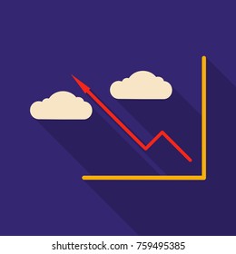 Schedule chart with clouds on table vector. Economic visualization information, business report graph illustration