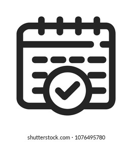 Schedule with check sign icon vector