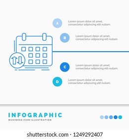 schedule, classes, timetable, appointment, event Infographics Template for Website and Presentation. Line Blue icon infographic style vector illustration