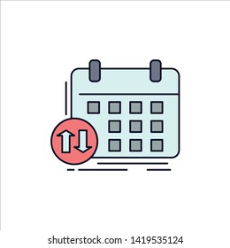 schedule, classes, timetable, appointment, event Flat Color Icon Vector