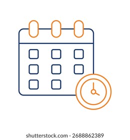 Agendar ilustração do vetor de ícone de linha colorida