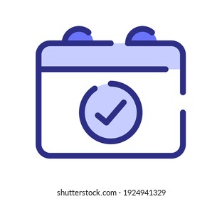 finalizar la programación un solo icono aislado con estilo de línea de guiones o de líneas discontinuas