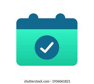 schedule complete finish single isolated icon with gradient style