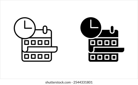 Conjunto de iconos de concepto de programación. Gestión del tiempo, planificación. Calendario, Ilustración vectorial sobre fondo blanco